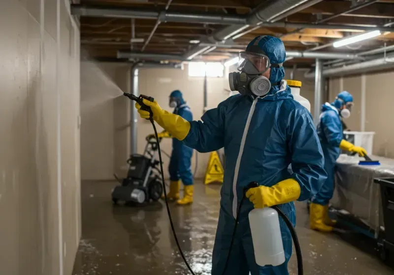 Basement Sanitization and Antimicrobial Treatment process in Tuscola County, MI